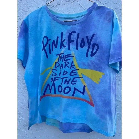 PINK FLOYD Womens Short Sleeve Topknot Classic Tie Dye T Shirt Blue Sz XXL WT07 - Picture 1 of 7